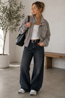 Yogalicious Grey Softlite Scuba Autumn Jacket Womens S Bomber Athletic Casual